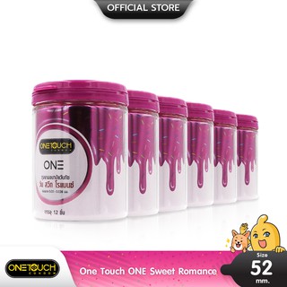 Onetouch ONE Sweet Romance ถุงยางอนามัย มีกลิ่นหอม บางพิเศษ ขนาด 52 มม. บรรจุ 6 กล่อง (72 ชิ้น)