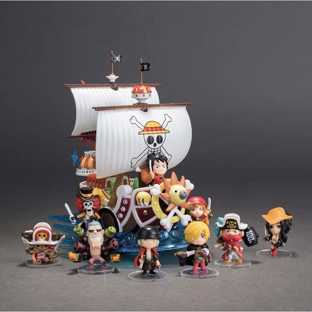 โมเดลวันพีช เรือ ซันนี้ + 9 ตัวละคร One Piece ฟิกเกอร์ model PVC Action Figures Model (chinese version)