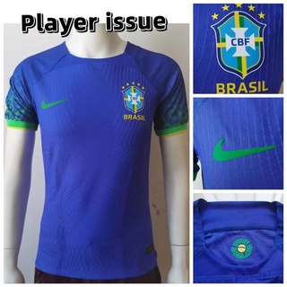 เสื้อกีฬาแขนสั้น ลายทีมชาติฟุตบอล Brazil 22-23 ชุดเยือน คุณภาพสูง