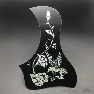 Acoustic Guitar Pickguard Bird Style Self-กาวCelluloid Pick Guard Phoenix Hummingbird สําหรับ 40" 41 "กีต้าร์พื้นบ้านสีทองสีเงิน
