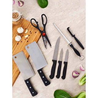 Kitchen Knife Set ชุดมีดและอุปกรณ์ทำครัว เซ็ตมีดสแตนเลส เซ็ตมีดทำครัว มีดครัว 8 ชิ้น