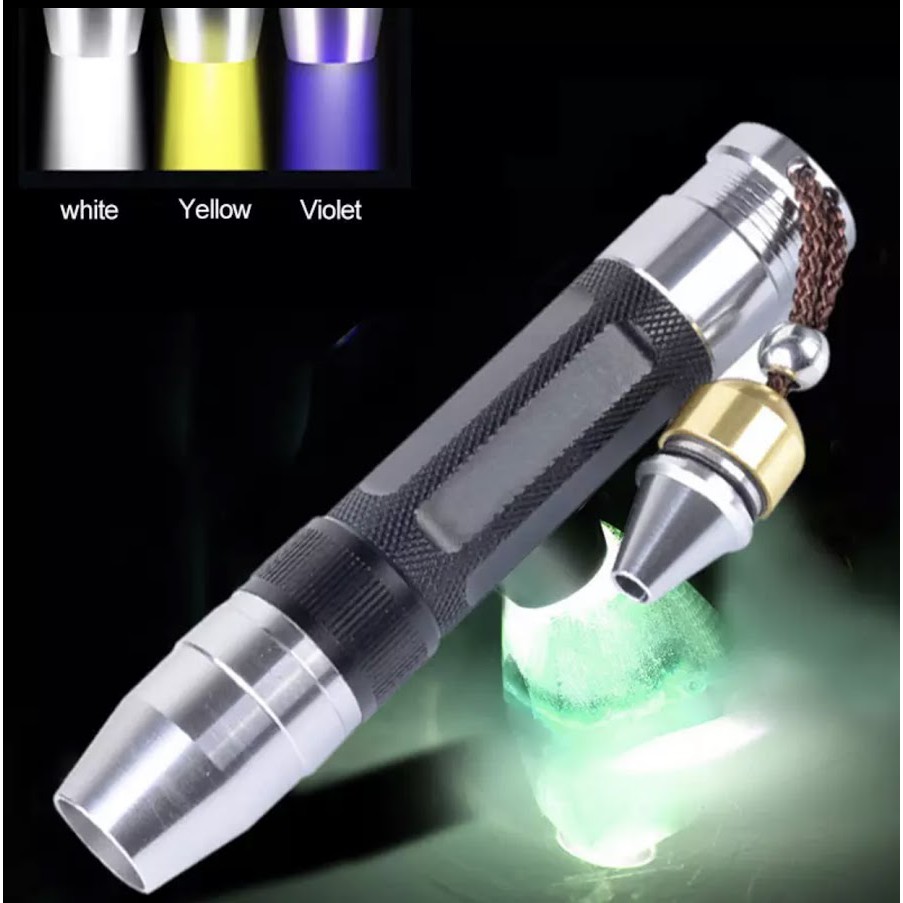 พร้อมส่ง ไฟฉายส่องหยก 3 IN 1 ไฟ LED แหล่งกำเนิดแสงแบบพกพาเฉพาะไฟฉาย UV ไฟฉายอัลตราไวโอเลตเครื่องประด