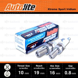 หัวเทียน AUTOLITE XS4302 ขั้ว IRIDIUM Xtreme Sport 2 หัว [ ใช้แทน CR9E / CR9EIX ]