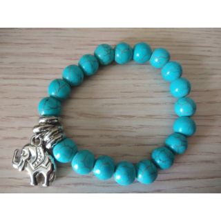 LU001 (Turquoise) : สร้อยข้อมือหินเทอร์ควอยส์ 8 มม.