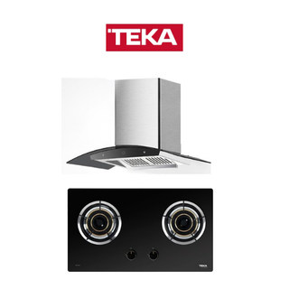 TEKA set  เตาแก๊สฐานกระจกนิรภัย 2 หัวเตา รุ่น GL 73 2G AI AL แถม เครื่องดูดควัน รุ่น NCW 90 T 30