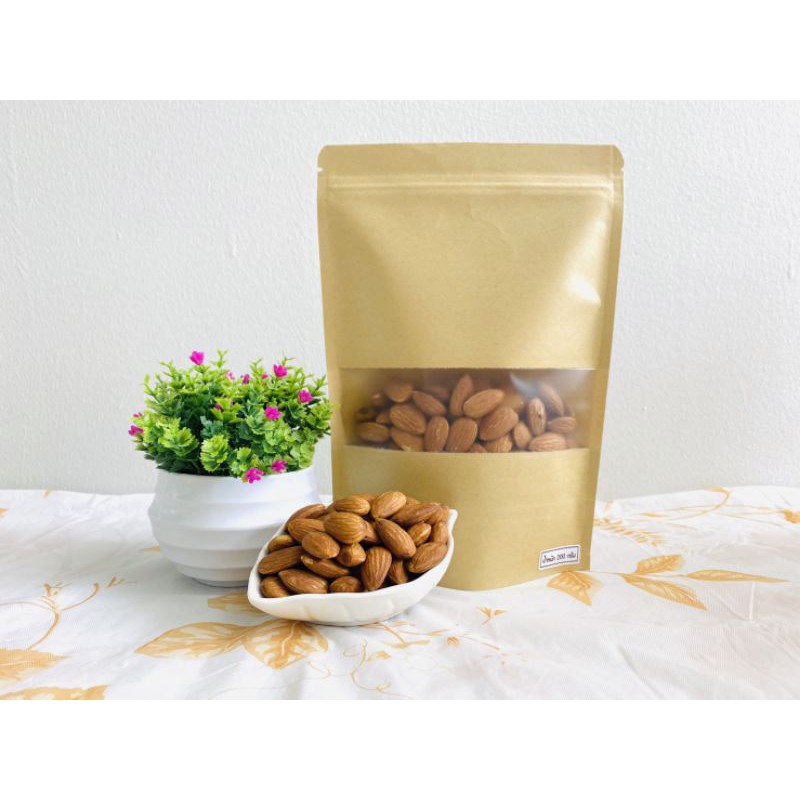 🔥อัลมอนด์ 🚩อบพร้อมทาน✅ ถุงซิปล็อค 200กรัม (Almond)
