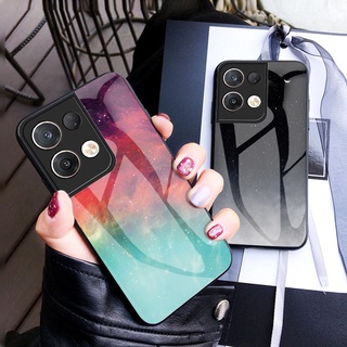 เคสโทรศัพท์มือถือกระจกนิรภัย แบบแข็ง ขอบนิ่ม กันกระแทก ลายดาว สําหรับ Oppo Reno 8 Pro 8Z 5G 8Pro Reno8 Reno8Pro