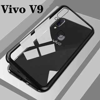 Case VIVO V9 เคส วีโว่ เคสแม่เหล็ก มีกระจกด้านหลังอย่างเดียว เคสประกบ360 Magnetic Case 360 degree ประกบ หน้า-หลัง