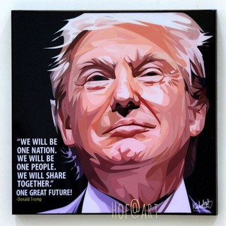 Donald Trump โดนัลด์ ทรัมป์ ประธานาธิบดีสหรัฐอเมริกา USA รูปภาพ​ติด​ผนัง ​pop​ art กรอบรูป แต่งบ้าน ของขวัญ รูปภาพ