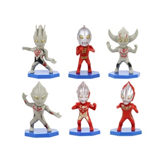 ฟิกเกอร์ ของเล่น อุลตร้าแมน Ultraman ของแต่งหน้าเค้ก งานปาร์ตี้ 6ตัว