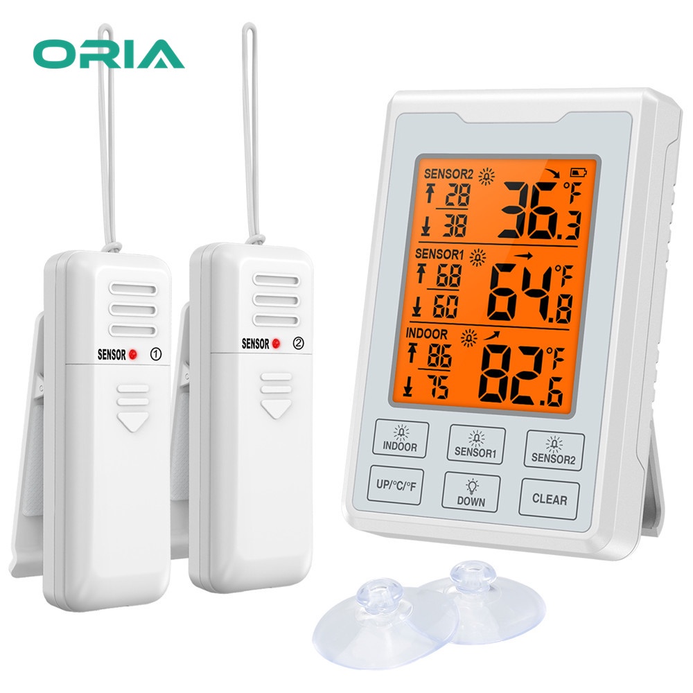 ஐ ☄ORIA Digital Refrigerator Thermometer Freezer Temperature Gauge Room