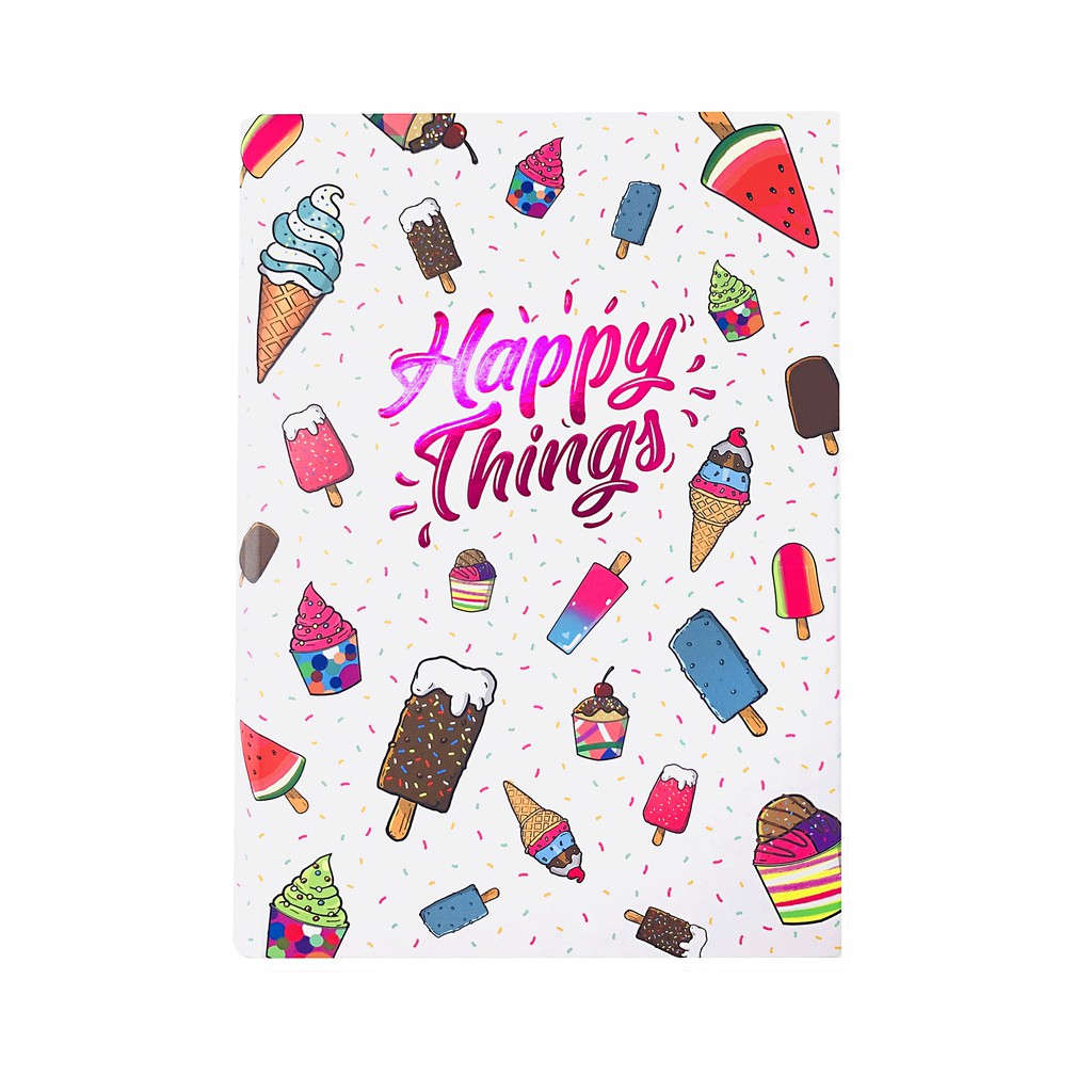 A5 NOTEBOOK JOURNAL with Lines สําหรับวางแผนรายเดือนรายสัปดาห์ทุกวัน - Journal - ไอศกรีม Happy Thing