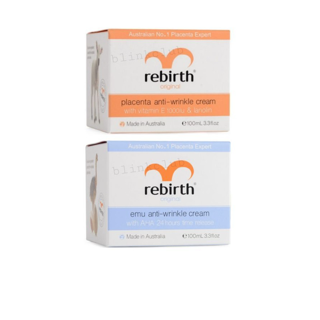 ครีมรกแกะ Rebirth Original placenta / ครีมน้ำมันนกอีมู Rebirth Emu Anti-Wrinkle Cream with AHA ขนาด 100ml.