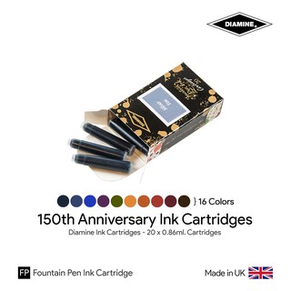 Diamine 150th Anniversary Ink Cartridges - หมึกหลอดปากกาหมึกซึม ชุดฉลองครบรอบ 150 ปีไดเอไมน์ กล่องละ 20 หลอด