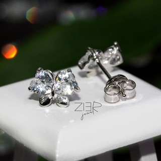 ต่างหูผีเสื้อเงินแท้ 925 ประดับพลอยCZ Earring Butterfly Style Silver 925 With Cubic Zirconia-(E26170138)