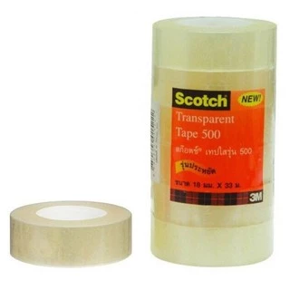 เทปใส แกน1" 3M Scotch #500 ทุกขนาด Transparent Tape