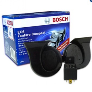 แตร BOSCH รุ่น EC 6 พร้อมรีเลย์ เป็นของใหม่ แท้ สีดำ (BLACK)