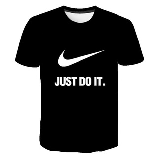 เสื้อยืดแขนสั้นลําลอง พิมพ์ลาย JUST DO IT 3D HD แฟชั่นฤดูร้อน สไตล์สตรีท สําหรับผู้ชาย และผู้หญิง 2022