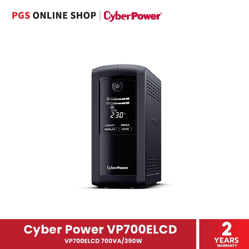 CyberPower VP700ELCD เครื่องสำรองไฟฟ้า Line Interactive 700VA/390W