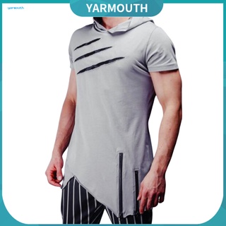 Yyr_ เสื้อยืด มีฮู้ด ทรงหลวม นิ่มพิเศษ ไม่สม่ําเสมอ สําหรับผู้ชาย ใส่ทุกวัน