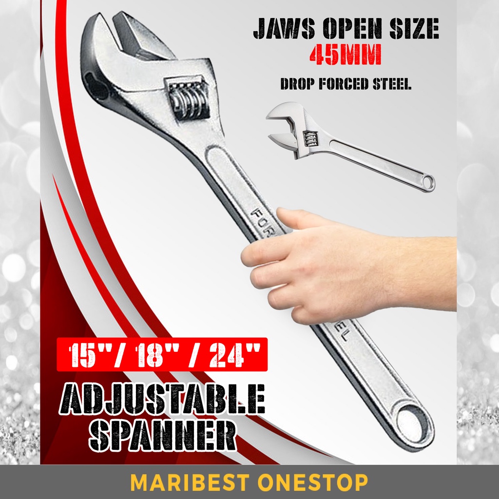 15INCH / 18INCH / 24INCH ADJUSTABLE WRENCH SPANAR SEPANA BOLEH LARAS 活动压手
