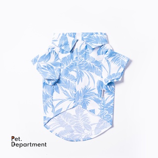 Blue forest Hawaii shirt with short sleeve เสื้อฮาวายแขนสั้น เสื้อหมา เสื้อแมว เสื้อกระต่าย ชุดหมา ชุดแมว