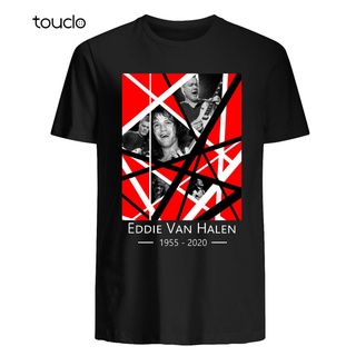 เสื้อยืดผู้ เสื้อยืด LYZH Eddie Van Halen RIP (stripes2) S-5XL