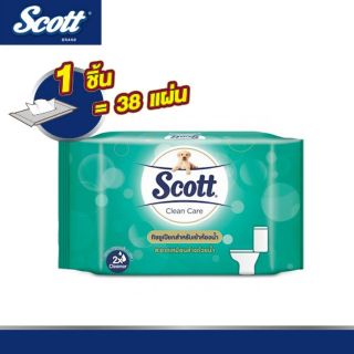 Scott สก๊อตต์ คลีนแคร์ กระดาษชำระแบบเปียกสำหรับเข้าห้องน้ำ 38 แผ่น/ ห่อ