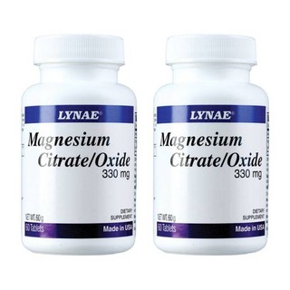 LYNAE Magnesium Citrate/Oxide 330 mg Vitamin USA 30 เม็ด (2 ขวด)