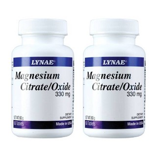 LYNAE Magnesium Citrate/Oxide 330 mg Vitamin USA 30 เม็ด (2 ขวด)