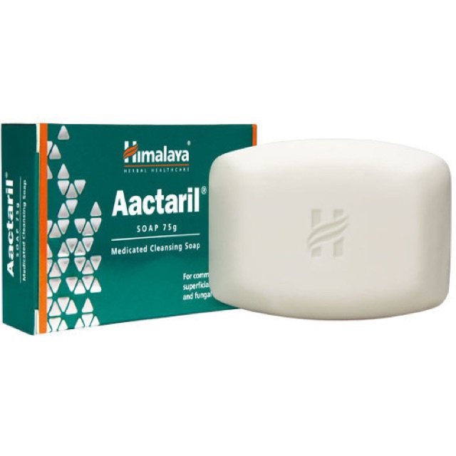 Himalaya Aactaril สบู่ บรรเทาอาการโรคผิวหนัง กลาก เกลื้อน ต้านเชื้อเชื้อรา แบคทีเรีย ขนาด 75 กรัม