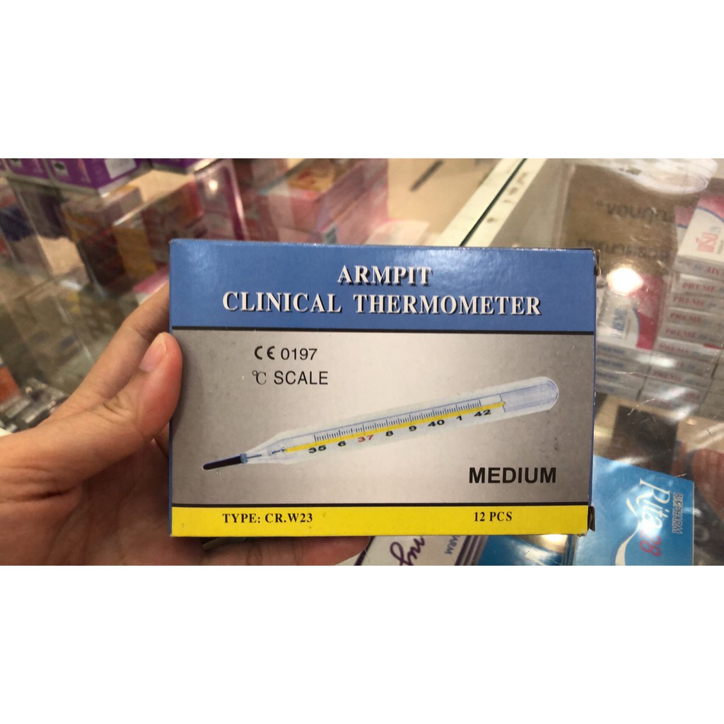 ปรอทวัดไข้ทางปาก แบบธรรมดา clinical thermometer medium ยกโหล