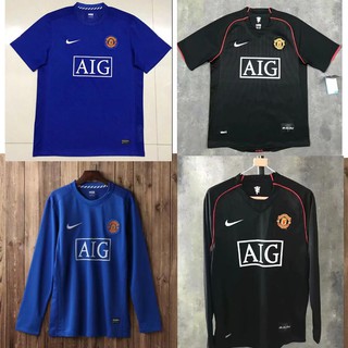 เสื้อกีฬาแขนยาว ลายทีมชาติฟุตบอล Manchester United 2007-08 คุณภาพสูง