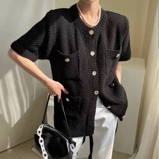 Short sleeves knit cardigan