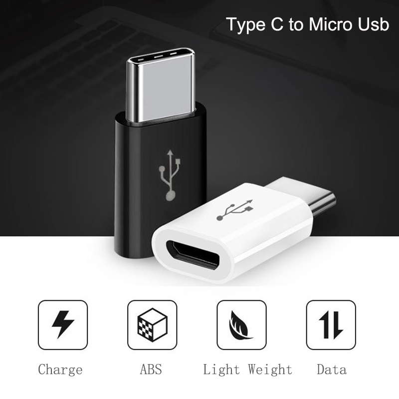 อะแดปเตอร์ Micro USB เป็น USB-C Type-C อะแดปเตอร์ชาร์จข้อมูลอุปกรณ์เสริมโทรศัพท์มือถือ