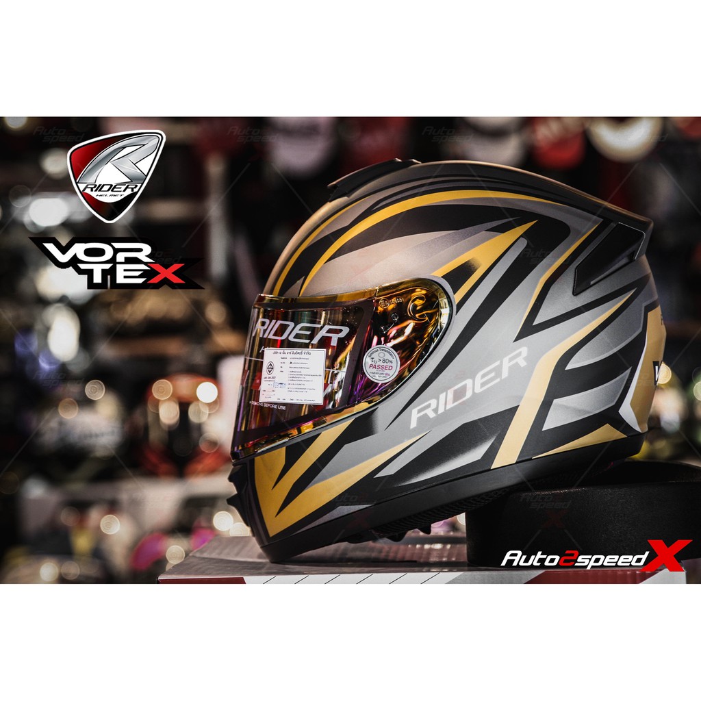 ลดเพิ่ม100 ขึ้นอัตโนมัติ หมวกกันน็อค RIDER VORTEX 2021 แถมฟรีผ้าบัฟ ...