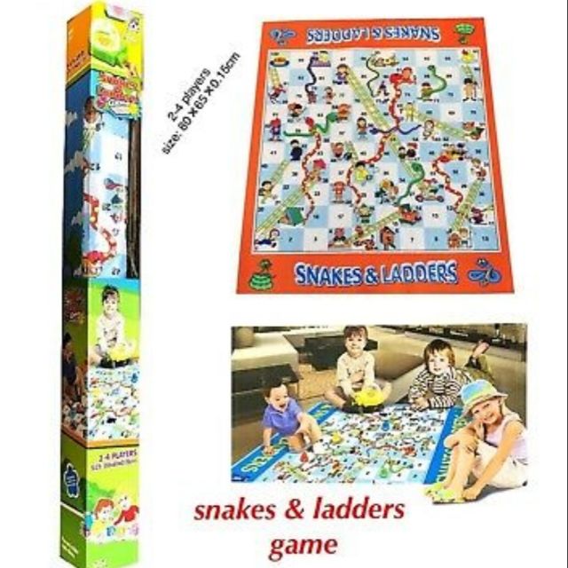 เกมบันไดงู ขนาดใหญ่ 80×65 cm. Snake & Ladders Mat Game ของเล่นเสริมพัฒนาการเด็ก เกมเสริมทักษะ เกมกระดาน Board Game