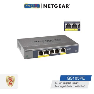 NETGEAR (GS105PE) ProSAFE Plus 5-Port Gigabit PoE Pass Through Switch