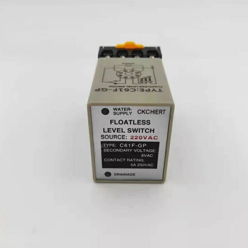 C61F-GP-N รีเลย์ระดับของเหลวC61F-GP AC 220V 50/60Hz 8 Pin Liquid Floatless Level Controller พร้อมฐาน