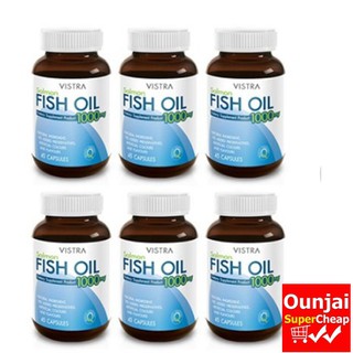 Vistra Salmon Fish Oil 1000mg วิสทร้า ฟิชออย 1000มก.  45 เม็ด  6 ขวด