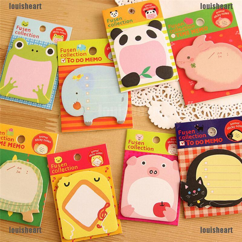 8Pcs Animal Cat Panda Cute Kawaii Sticky Notes Memo Pad School Supplies ...