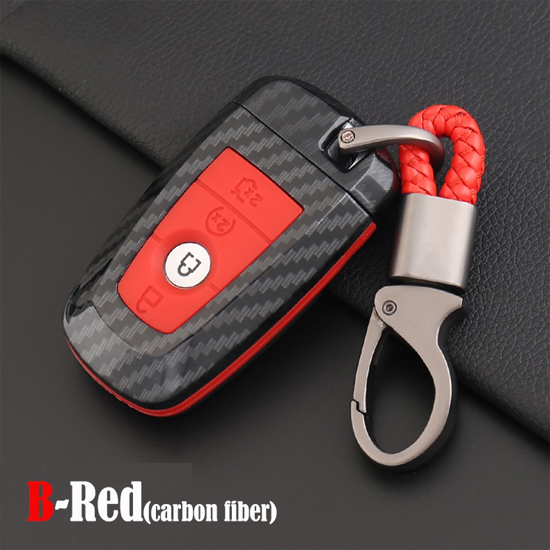 Ford Fiesta Red Leather Rectangular Key Chain