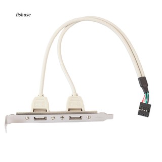 Fhue_ สายเคเบิล 9 Pin ตัวเมีย เป็นพอร์ตคู่ USB 2.0A ตัวเมีย 30 ซม.