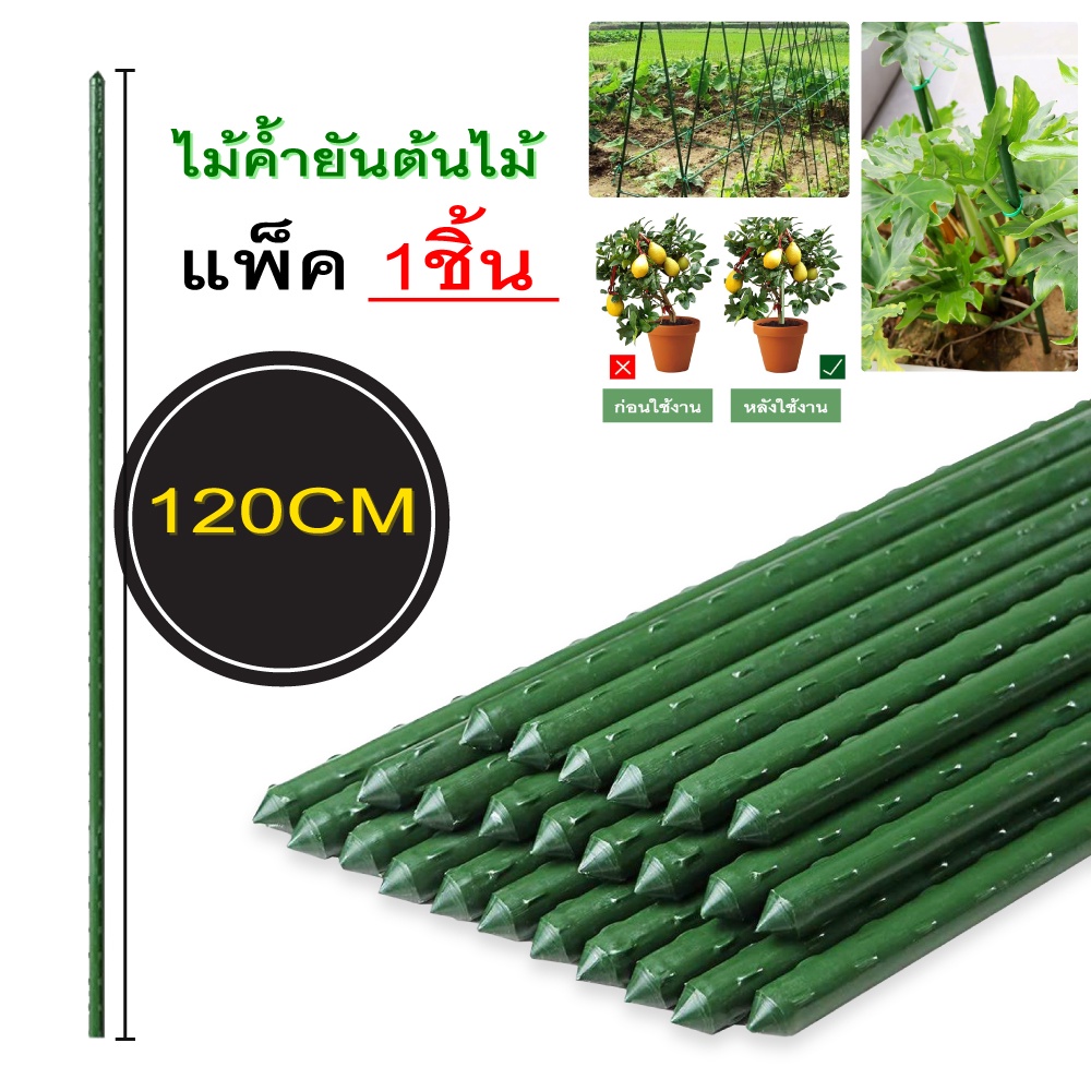 ไม้ค้ำต้นไม้ เหล็กเคลือบพลาสติก ขนาด 100-180 cm.