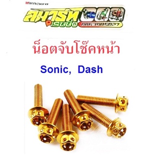 น็อตจับโช๊คหน้า น็อตยึดโช๊คหน้า SONIC DASH น็อตยึดโซนิค น็อตโช้ค (น็อต 6 ตัว)