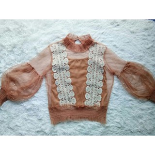 #เสื้อผ้าแม่ค้าเองจ้า เสื้อลูกไม้ซีทรู+สายเดี่ยวซับใน