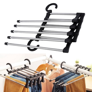 ไม้แขวนกางเกง สแตนเลส 5 in 1 ที่แขวนกางเกง แขวนได้ 5 ตัวพร้อมกัน ไม้แขวนเสื้อผ้า pants rack ECM