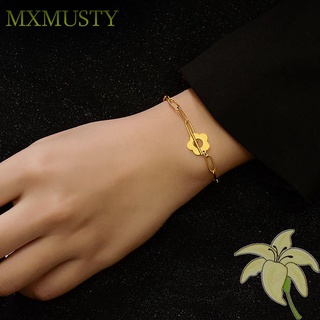 Mxmusty สร้อยข้อมือโชคเกอร์ประดับจี้รูปดอกไม้สไตล์เกาหลีเครื่องประดับแฟชั่นสตรี