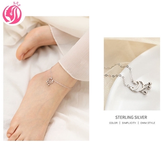 【xijing3】cod Long life lock pendant anklet female simple forest anklet chain personality niche foot ornaments 1pcs