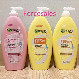 Garnier การ์นิเย่ บอดี้ ซากุระ ไวท์ เซรั่ม มิลค์ ยูวี / เอ็กซ์ตราไลท์ ไวท์เทนนิ่ง รีแพร์ริ่ง มิลค์ โลชั่น  400มล.